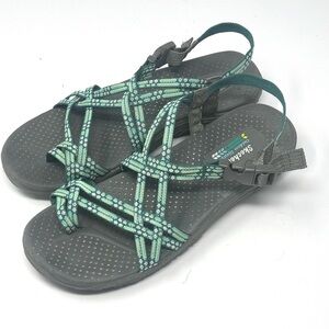 Skechers Reggae Sport Strappy Sandals Women’s Size 9 Teal Green
